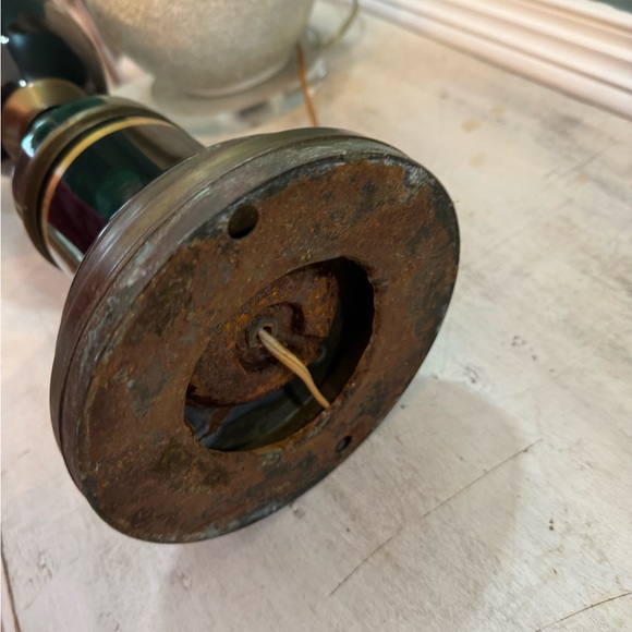 Pair of blown glass first quarter 20th century emerald green decoration w gilt - Picture 7 of 9